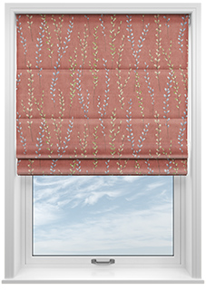 Willow Field, French Coral - Roman Blind